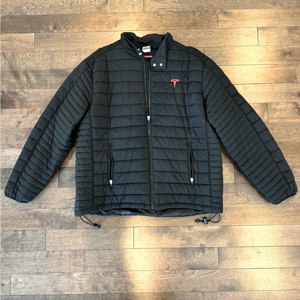 Men’s Black Tesla Corporate Puffer Jacket Size Large